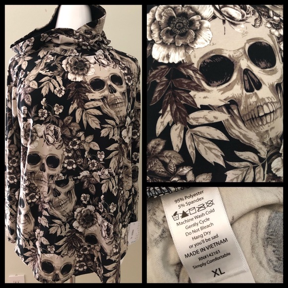 LuLaRoe Tops - Lularoe Creepin’ It Real Amber Hoodie 💀